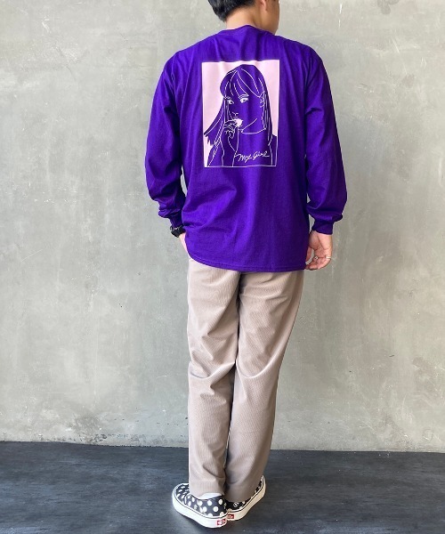 SCREEN STARS（スクリーンスターズ）の「[SCREEN STARS/スクリーンスターズ] 別注ガールプリントTシャツ（Tシャツ/カットソー・レディース・ホワイト/パープル・S/M/L）」の3枚目の写真