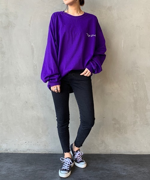 SCREEN STARS（スクリーンスターズ）の「[SCREEN STARS/スクリーンスターズ] 別注ガールプリントTシャツ（Tシャツ/カットソー・レディース・ホワイト/パープル・S/M/L）」の18枚目の写真