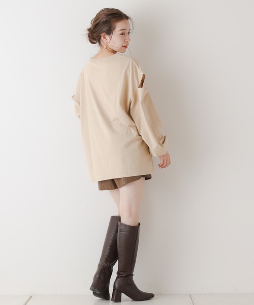 Chico（チコ）の「オープンショルダールーズロンT（Tシャツ/カットソー・レディース・アイボリー/ブラック/チャコール/ライトベージュ・FREE）」の15枚目の写真