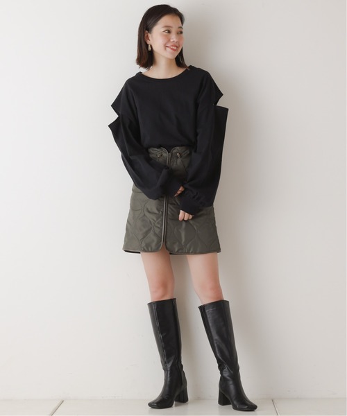 Chico（チコ）の「オープンショルダールーズロンT（Tシャツ/カットソー・レディース・アイボリー/ブラック/チャコール/ライトベージュ・FREE）」の19枚目の写真