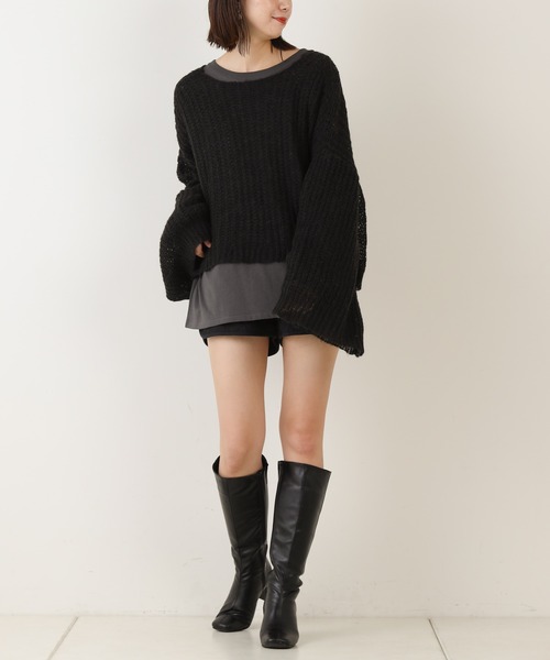 Chico（チコ）の「オープンショルダールーズロンT（Tシャツ/カットソー・レディース・アイボリー/ブラック/チャコール/ライトベージュ・FREE）」の21枚目の写真