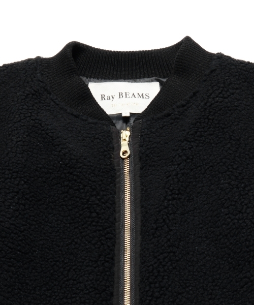 Ray BEAMS（レイビームス）の「Ray BEAMS / ボア タフタ ZIP コート（その他アウター・レディース・ブラック/ベージュ・1/0）」の5枚目の写真
