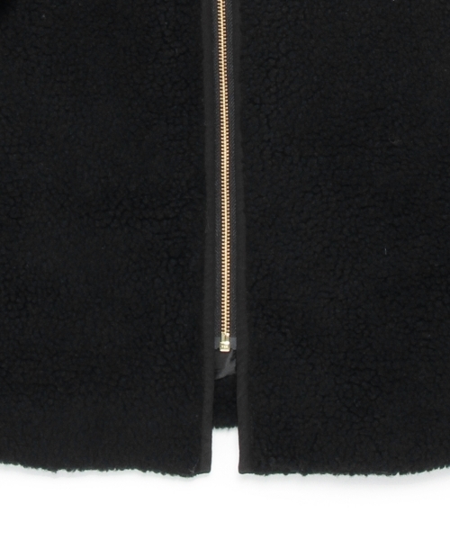 Ray BEAMS（レイビームス）の「Ray BEAMS / ボア タフタ ZIP コート（その他アウター・レディース・ブラック/ベージュ・1/0）」の7枚目の写真