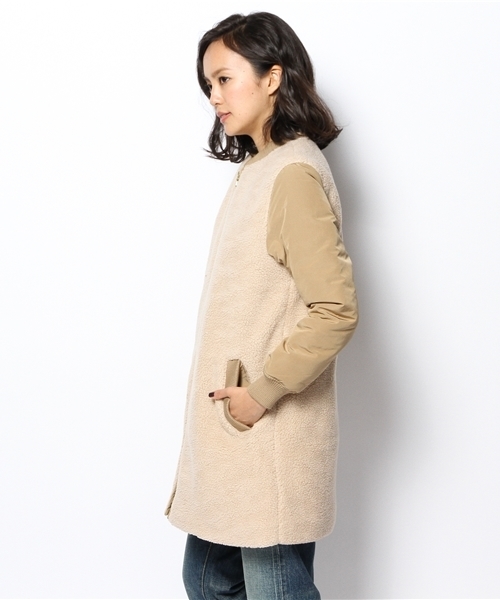 Ray BEAMS（レイビームス）の「Ray BEAMS / ボア タフタ ZIP コート（その他アウター・レディース・ブラック/ベージュ・1/0）」の9枚目の写真