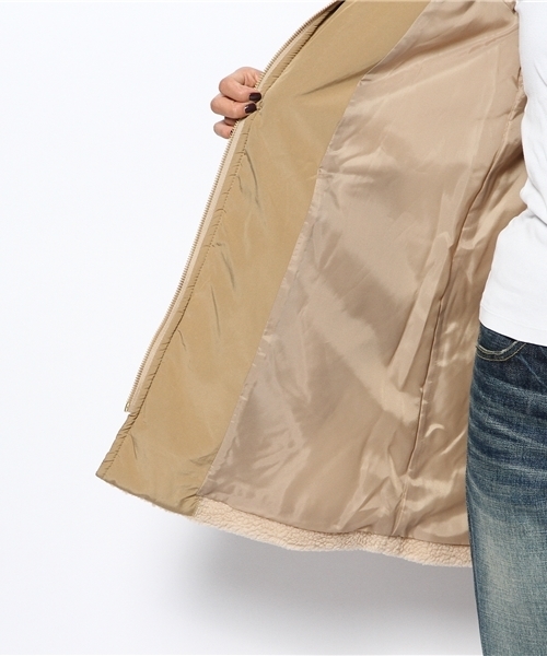 Ray BEAMS（レイビームス）の「Ray BEAMS / ボア タフタ ZIP コート（その他アウター・レディース・ブラック/ベージュ・1/0）」の14枚目の写真