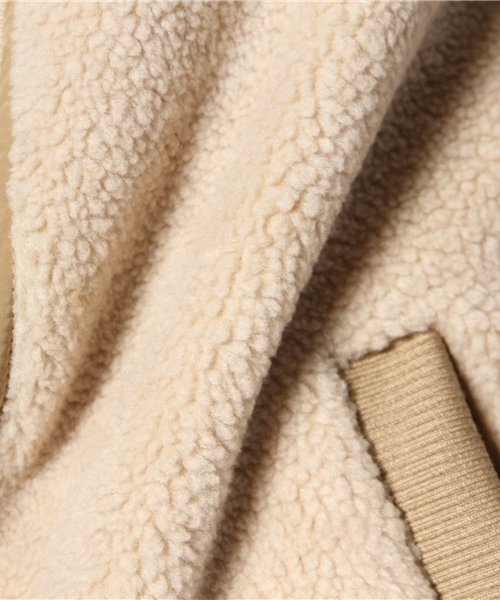 Ray BEAMS（レイビームス）の「Ray BEAMS / ボア タフタ ZIP コート（その他アウター・レディース・ブラック/ベージュ・1/0）」の8枚目の写真