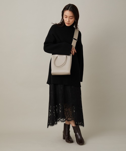ADAM ET ROPE'(アダムエロペ)の「【セットアイテム】レイヤードニットワンピース(ワンピース・レディース・ライトグレー/ブラック・FREE)」の10枚目の写真