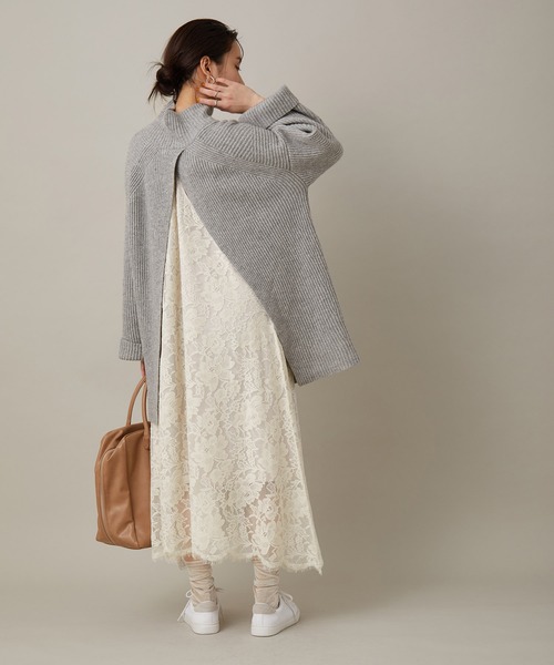 ADAM ET ROPE'(アダムエロペ)の「【セットアイテム】レイヤードニットワンピース(ワンピース・レディース・ライトグレー/ブラック・FREE)」の13枚目の写真