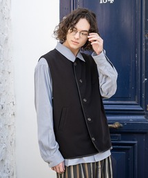 CASPER JOHN | Piping No-collar Vest/パイピングノーカラーベスト(ベスト)