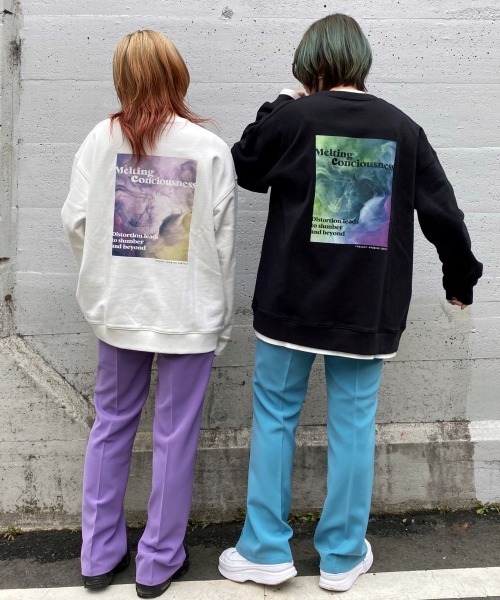 PBLIM(ページボーイリム)の「【PAGEBOYLIM】マーブルグラフィックスウェット(スウェット・レディース・オフホワイト/ブラック・MEDIUM/LARGE)」の9枚目の写真