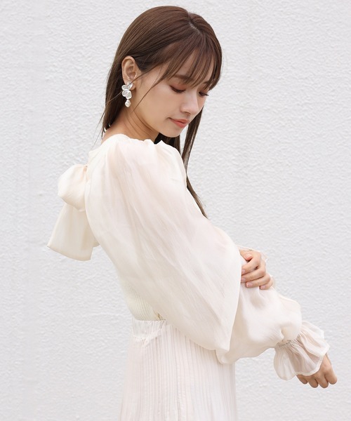 one after another NICE CLAUP（ワンアフターアナザーナイスクラップ）の「異素材コンシャスニット（ニット/セーター・レディース・アイボリー/ブラック/グレー/ブラウン・FREE）」の9枚目の写真