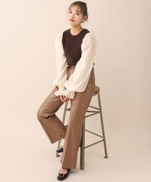 one after another NICE CLAUP（ワンアフターアナザーナイスクラップ）の「異素材コンシャスニット（ニット/セーター・レディース・アイボリー/ブラック/グレー/ブラウン・FREE）」の20枚目の写真