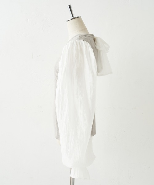 one after another NICE CLAUP（ワンアフターアナザーナイスクラップ）の「異素材コンシャスニット（ニット/セーター・レディース・アイボリー/ブラック/グレー/ブラウン・FREE）」の15枚目の写真