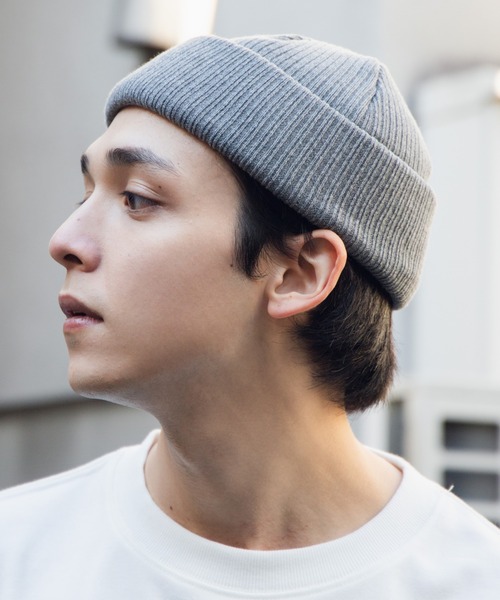 WEGO（ウィゴー）の「WEGO/コットン2WAYショートニットキャップ（ニットキャップ/ビーニー・メンズ・オフホワイト/グリーン系その他/ベージュ/ライトピンク/杢グレー/ダークグレー/ブルー/ブラック/ライトパープル・FREE）」の4枚目の写真