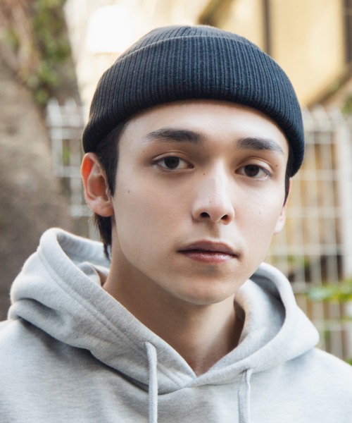 WEGO（ウィゴー）の「WEGO/コットン2WAYショートニットキャップ（ニットキャップ/ビーニー・メンズ・オフホワイト/グリーン系その他/ベージュ/ライトピンク/杢グレー/ダークグレー/ブルー/ブラック/ライトパープル・FREE）」の2枚目の写真