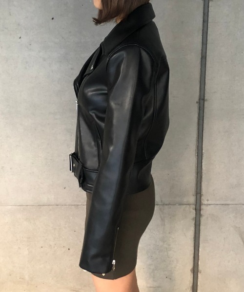 ENVYM（アンビー）の「ライダースＪＫ（ライダースジャケット・レディース・グレー/ブラック・FREE）」の9枚目の写真