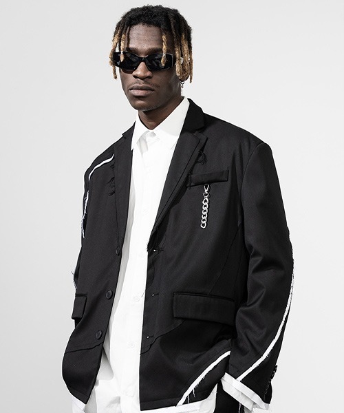 セール】【Harsh and Cruel】Piping 3B Tailored Jacket HX211100014 セール】【Harsh and Cruel】Piping 3B Tailored Jacket HX211100014