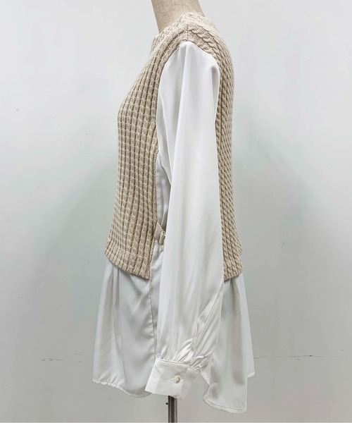 PICCIN(ピッチン)の「ベストシャツドッキングプルオーバー(シャツ/ブラウス・レディース・ブラック/ベージュ/オフホワイト/ホワイト系その他・M)」の7枚目の写真