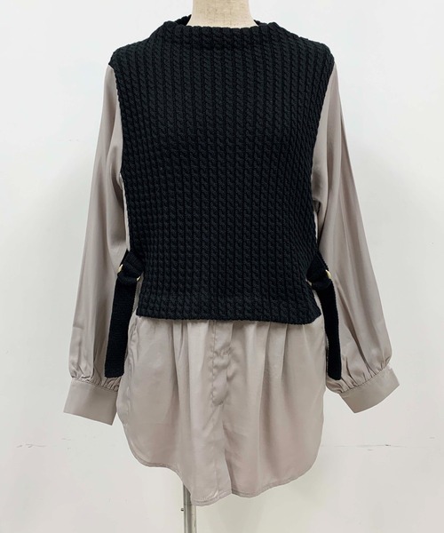 PICCIN(ピッチン)の「ベストシャツドッキングプルオーバー(シャツ/ブラウス・レディース・ブラック/ベージュ/オフホワイト/ホワイト系その他・M)」の5枚目の写真