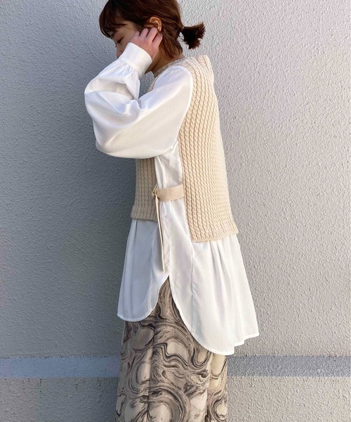 PICCIN(ピッチン)の「ベストシャツドッキングプルオーバー(シャツ/ブラウス・レディース・ブラック/ベージュ/オフホワイト/ホワイト系その他・M)」の18枚目の写真