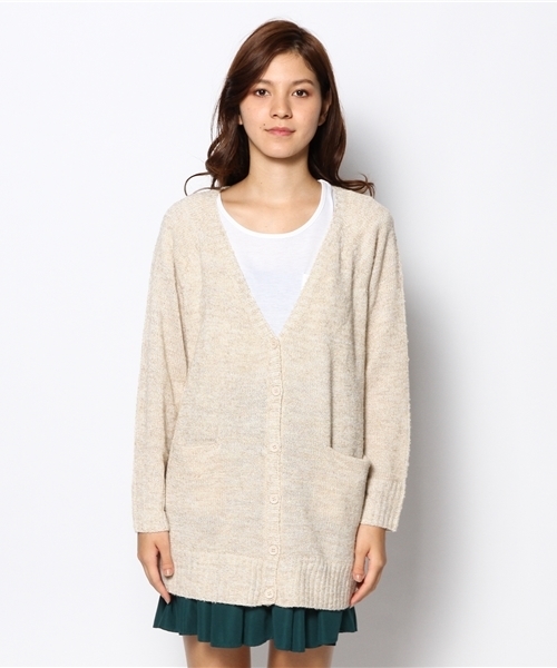 LBC(エルビーシー)の「7G杢ブークレービッグカーディガン(カーディガン/ボレロ・レディース・オフホワイト/アッシュグレー/ワインレッド・MEDIUM)」の8枚目の写真