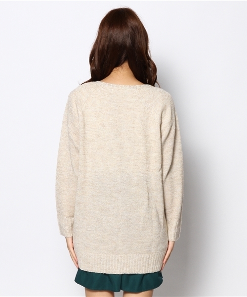 LBC(エルビーシー)の「7G杢ブークレービッグカーディガン(カーディガン/ボレロ・レディース・オフホワイト/アッシュグレー/ワインレッド・MEDIUM)」の10枚目の写真