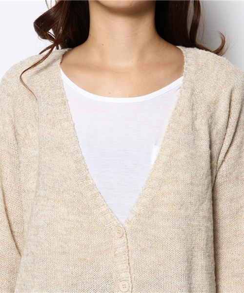 LBC(エルビーシー)の「7G杢ブークレービッグカーディガン(カーディガン/ボレロ・レディース・オフホワイト/アッシュグレー/ワインレッド・MEDIUM)」の12枚目の写真