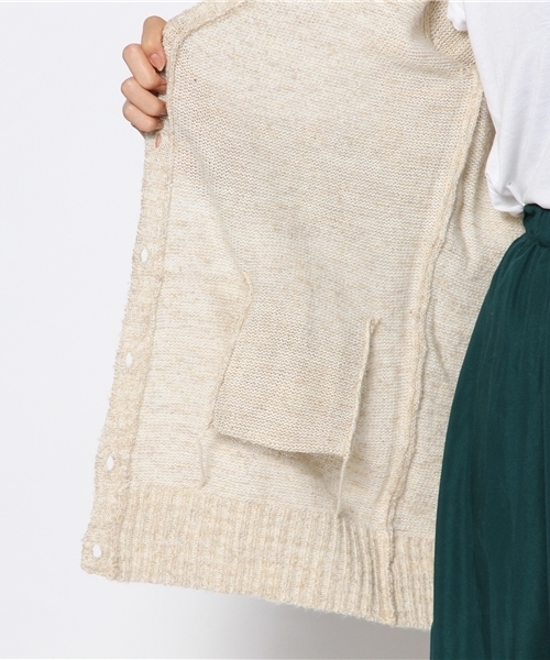 LBC(エルビーシー)の「7G杢ブークレービッグカーディガン(カーディガン/ボレロ・レディース・オフホワイト/アッシュグレー/ワインレッド・MEDIUM)」の6枚目の写真