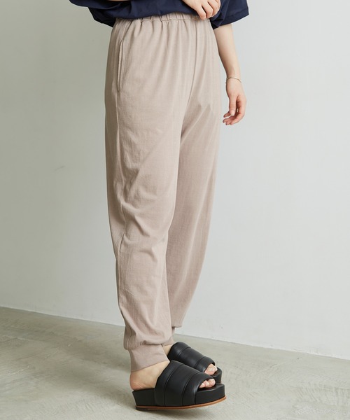 note et silence （ノートエシロンス）の「◇ハイト天竺ハイウェット　ルーズイージーパンツ（その他パンツ・レディース・グレー/ブルー/ホワイト/チャコールグレー・FREE）」の8枚目の写真