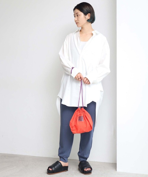 note et silence （ノートエシロンス）の「◇ハイト天竺ハイウェット　ルーズイージーパンツ（その他パンツ・レディース・グレー/ブルー/ホワイト/チャコールグレー・FREE）」の21枚目の写真