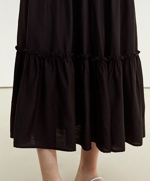 Fano Studios(ファノ ストゥディオズ)の「【Fano Studios】Square collar no sleeve & pleated skirt FC21S125(セットアップ・レディース・ブラック・S/M/L)」の12枚目の写真