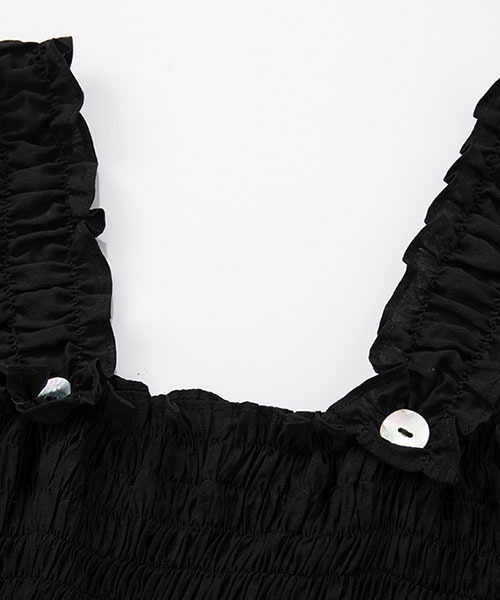 Fano Studios】Square collar no sleeve & pleated skirt