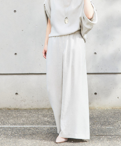 Liesse（リエス）の「タックワイドキュロット（その他パンツ・レディース・杢グレー/ホワイト/ライラック/イエロー・S/M）」の2枚目の写真