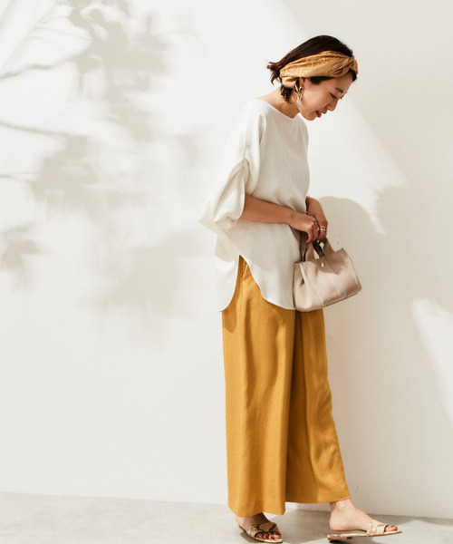 Liesse（リエス）の「タックワイドキュロット（その他パンツ・レディース・杢グレー/ホワイト/ライラック/イエロー・S/M）」の4枚目の写真