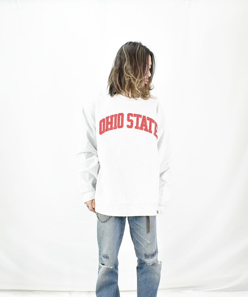 VINTAGE（ヴィンテージ）の「【ヴィンテージ古着】OHIO STATE クルーネックスウェット リバースタイプ USA製（スウェット・メンズ・グレー・LARGE）」の3枚目の写真
