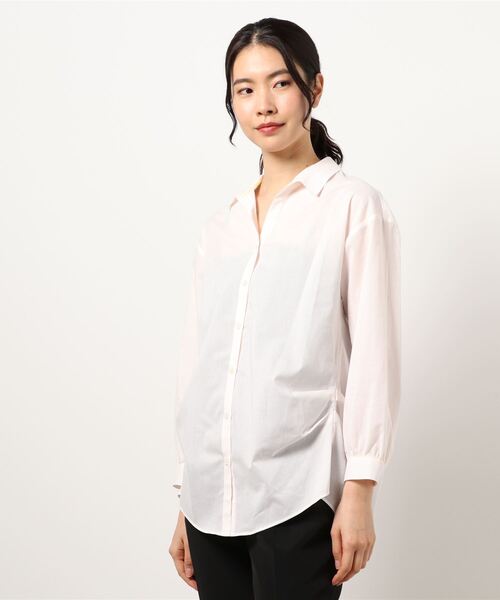 Q（キュー）の「コットンボイルスキッパーシャツ（シャツ/ブラウス・レディース・グレー/ライム/アイボリー・MEDIUM）」の6枚目の写真