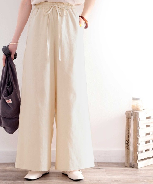 classicalelf（クラシカルエルフ）の「ふわり、たなびく。コットンフレアパンツ（その他パンツ・レディース・ブラック/モカ/サンドベージュ/ナチュラル・LARGE/MEDIUM/SMALL/X-LARGE）」の4枚目の写真