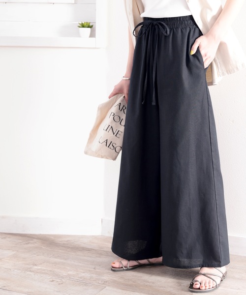 classicalelf（クラシカルエルフ）の「ふわり、たなびく。コットンフレアパンツ（その他パンツ・レディース・ブラック/モカ/サンドベージュ/ナチュラル・LARGE/MEDIUM/SMALL/X-LARGE）」の6枚目の写真