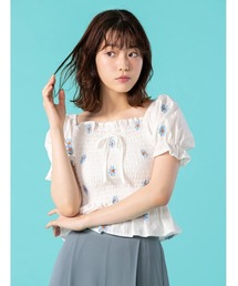 fifth calin（フィフスカラン）の「総柄刺繍パフスリーブブラウス（シャツ/ブラウス）」