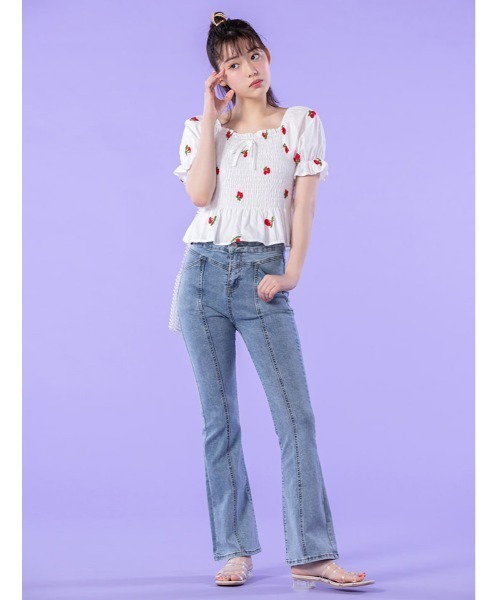 fifth calin（フィフスカラン）の「総柄刺繍パフスリーブブラウス（シャツ/ブラウス・レディース・ブルー/その他4/その他5・MEDIUM）」の20枚目の写真