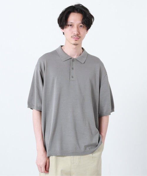 JOURNAL STANDARD（ジャーナルスタンダード）の「SUVIN COTTON 14G ニットポロシャツ /サマーニット（ポロシャツ・メンズ・ブラック/ベージュ/グレー/コバルトブルー・MEDIUM/LARGE）」の3枚目の写真