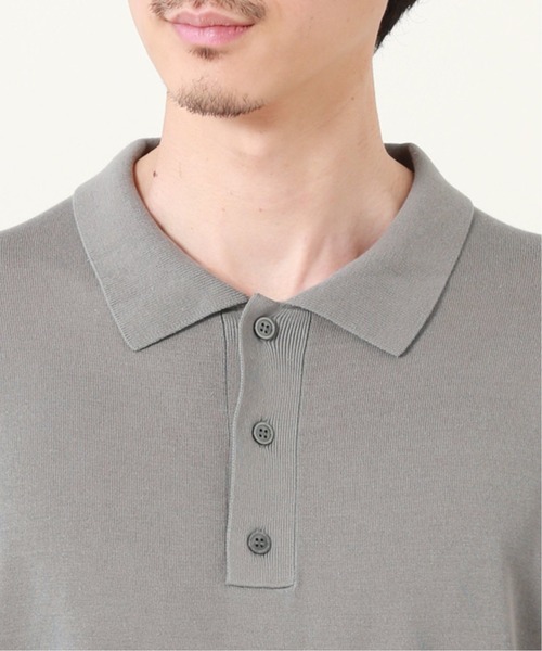JOURNAL STANDARD（ジャーナルスタンダード）の「SUVIN COTTON 14G ニットポロシャツ /サマーニット（ポロシャツ・メンズ・ブラック/ベージュ/グレー/コバルトブルー・MEDIUM/LARGE）」の9枚目の写真