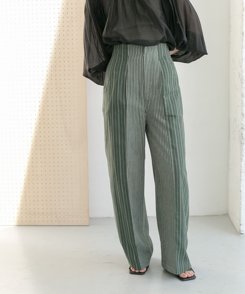 KBF（ケイビーエフ）の「マルチパターンワイドパンツ（その他パンツ・レディース・ホワイト/ベージュ/グリーン・ONE）」の3枚目の写真