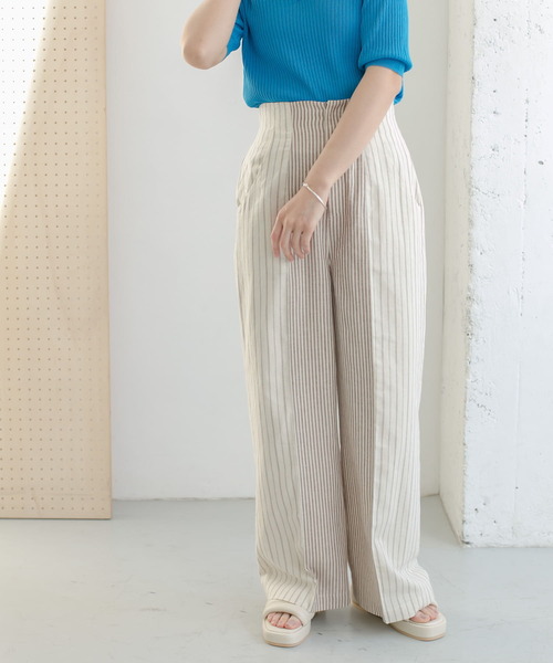 KBF（ケイビーエフ）の「マルチパターンワイドパンツ（その他パンツ・レディース・ホワイト/ベージュ/グリーン・ONE）」の10枚目の写真