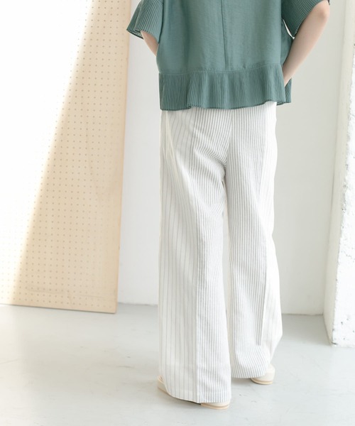 KBF（ケイビーエフ）の「マルチパターンワイドパンツ（その他パンツ・レディース・ホワイト/ベージュ/グリーン・ONE）」の11枚目の写真