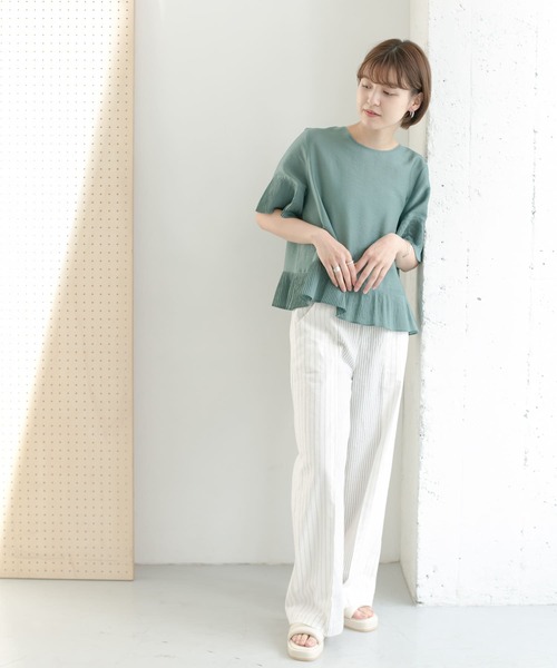 KBF（ケイビーエフ）の「マルチパターンワイドパンツ（その他パンツ・レディース・ホワイト/ベージュ/グリーン・ONE）」の12枚目の写真