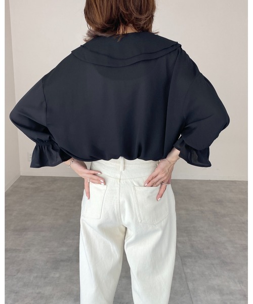 新品タグ付き M'S GRACY リボン付きブラウス 上品 光沢 セーラーカラー リボン付セーラーカラーブラウス | outlet | axes femme online shop