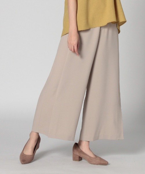 fleur by mint breeze(フルールバイミントブリーズ)の「【M~5L】麻調 ストレッチ ワイドパンツ(その他パンツ・レディース・ベージュ/グリーン/ブラック・4L/M/LL/L/3L/5L)」の1枚目の写真