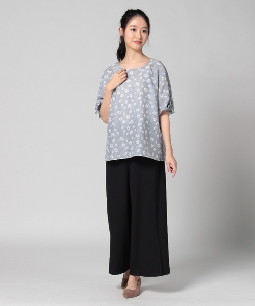 fleur by mint breeze(フルールバイミントブリーズ)の「【M~5L】麻調 ストレッチ ワイドパンツ(その他パンツ・レディース・ベージュ/グリーン/ブラック・4L/M/LL/L/3L/5L)」の15枚目の写真