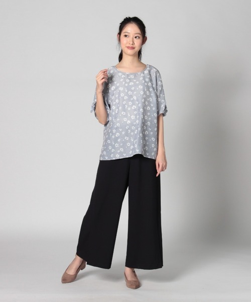 fleur by mint breeze(フルールバイミントブリーズ)の「【M~5L】麻調 ストレッチ ワイドパンツ(その他パンツ・レディース・ベージュ/グリーン/ブラック・4L/M/LL/L/3L/5L)」の22枚目の写真